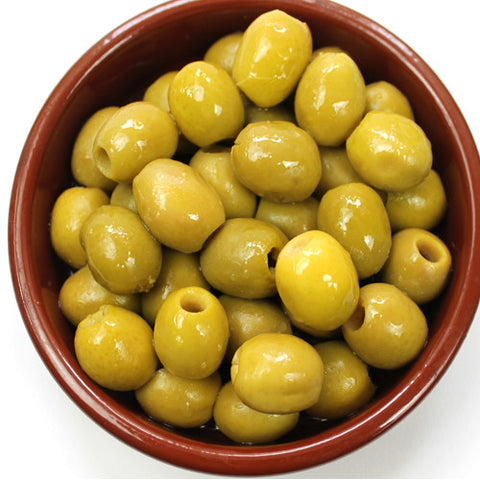 Pitted Green Manzanilla Olives in Anchovy Brine